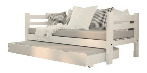 Diván Diván Inmacol Pacifico Divan Cama De 3 Cuerpos Color Blanco Y Patas De Madera