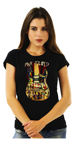 Polera Mujer Pink Floyd Guitar Rock Impresión Directa