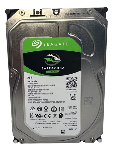 Disco Rígido Interno Hd 2tb Sata 3.5 Seagate Barracuda  2tb St2000dm008  Pc Gamer/desktop/servidor/pc