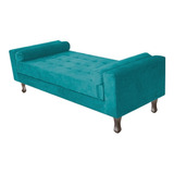 Recamier Félix King Size 195cm Sued Azul Turquesa - Amarena