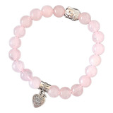 Pulsera Cuarzo Rosado 8mm Buda Corazón Chakra Corazón