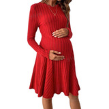 Vestido Maternal Color Rojo 