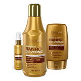 Kit Banho De Verniz  Shampoo, Leave-in E Oleo Forever Liss