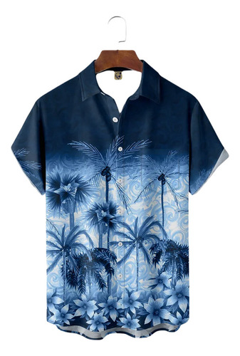 Ads Camisa Hawaiana Unisex Con Flor De Árbol De Coco,