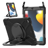 Funda iPad Mini 7-8-9 Gen Con Soporte Anillo 360 Negro