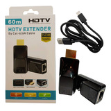 Extensor Hdmi 60 Metros Via 1 Cabo Rede Rj45 Cat6/6a Full Hd