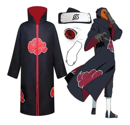 Anime Naruto Disfraz Akatsuki Capa Accesorios Trajes