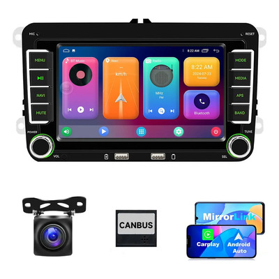 CARLAM Estéreo de Pantalla 7 Pulgadas Android Auto Carplay MirrorLink GPS 4+64g para Vw Golf Jetta Skoda Seat Polo Passat Touran Amarok Volkswagen MK5 MK6 Receptor Esterio Carro Stereo Autoestereo | Envío gratis