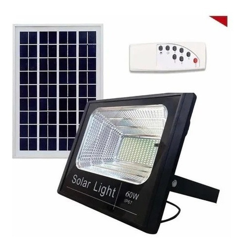 Reflector Led 60 W De Carga Solar + Control Remoto