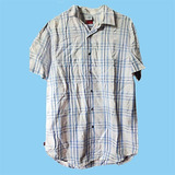 Camisa Manga Corta Cuadros Azul Levis