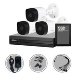 Kit Seguridad Dahua Cctv Dvr 4ch + 3 Camara 2mp 1080p +disco