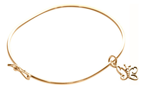 Pulseira Bracelete Rígido Borboleta - Prata 925 Dourada 18k