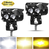 Par Faros De Lupa 120w Doble Color Spot Luz Para Auto Moto