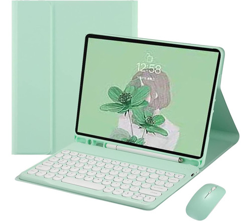 Funda Con Teclado Yeehi /para iPad Mini 6 / Mint Green