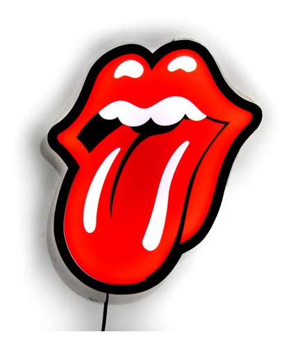 Cartel Cuadro Luminoso Lengua Rolling Stones Luz Led 