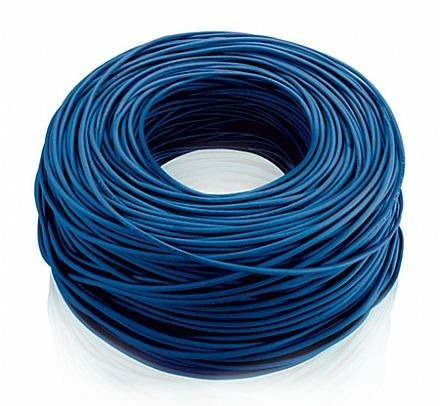 Kit Rolo Cabo De Rede 100% Cobre Cat5e Azul 100m + 30 Rj45