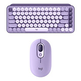 Teclado Logitech Pop Keys Mecanico + Mouse Cosmos Lavander