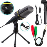 Microfone Condensador Mesa Gravação Vídeo Celular Podcast P2