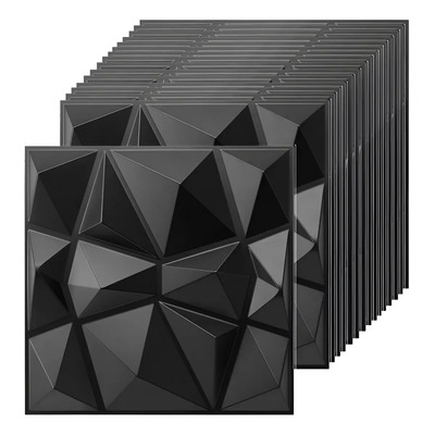 16PZS Paneles Decorativos Immek Para Pared Con Acento LX3D Diseño de Diamante Color Negro 30 x 30cm | MercadoLibre