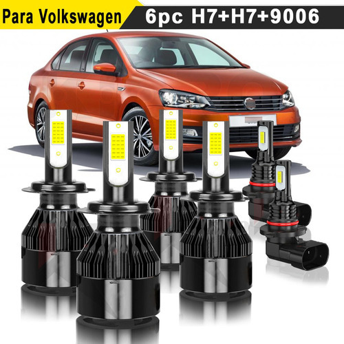 Kit De Luces Led Para Volkswagen Alto/bajo H7 9006 14000lm