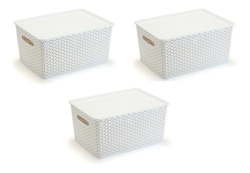 Kit 3 Caixa Organizador Rattan Brinquedos Liquidação