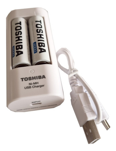 Cargador Toshiba Con 2 Pilas Aa Recarg. P/ Xbox/ Wii /flash