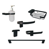 Kit Accesorios Para Baño Negro Mate