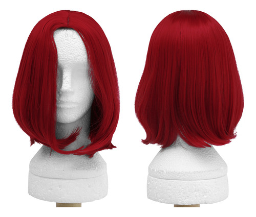 Peruca Curta Cosplay Long Bob Sem Franja Wig Cores Fantasia