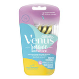 Venus Suave Sensitive Máquinas De Afeitar Desechables Con Skin Elixir, 4 Uds