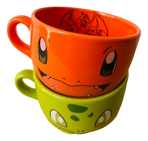 Taza Tazón Pack 2 Pokemon Charmander/bulbasaur - Cerámica 