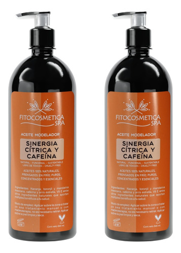 2p Aceite Reductivo Citrico Cafe Masaje, Maderoterapia Vacum