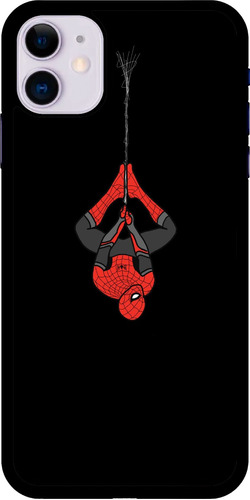 Funda Celular Superheroes Spiderman Colgado Fondo Negro