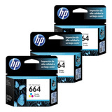 Cartuchos De Tinta Originales Hp 664 Color Pack X3 Unidades