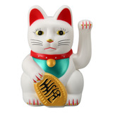 Figura Eléctrica De Plástico De La Fortuna De Lucky Cat De 6