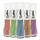 Esmaltes Hits Diamante Glitter Refletivo 5free Kit 5un