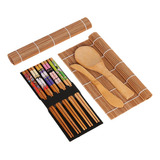 Conjunto De Tapete De Rolo De Bambu Para Fazer Sushi,