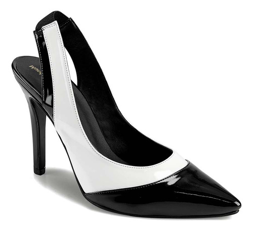 Zapatilla Dama Negro-blanco Tacón 11 Cm Mundo Terra 151833