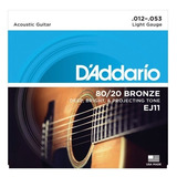Daddario Ej11 Cuerdas Guitarra Acústica Bronze (12-53) Light