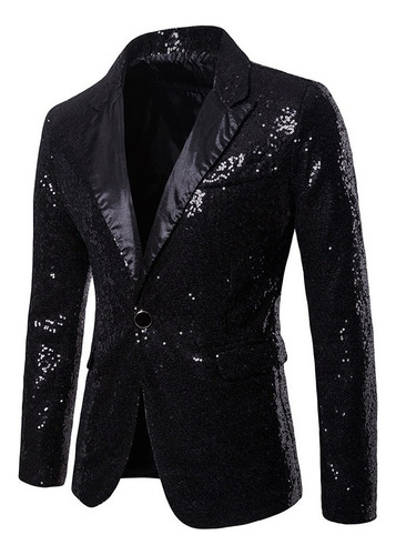 Blazer Brillante Hombre Banquete Boda Fiesta Bar