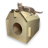  Kit Casinha P/ Gato Arranhador Brinquedo Casa Papelão Pet