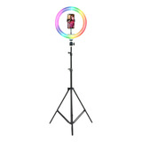 Aro De Luz Led 30 Cm Colores Soporte 12 Pulgadas Tripode Rgb