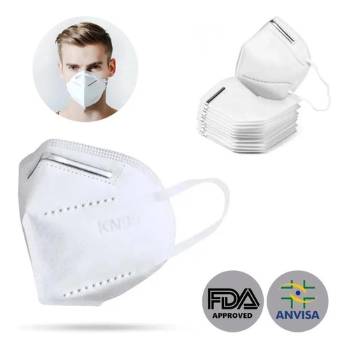 Kit 10 Máscara Respiratória Proteção Pff2 Kn95 Fda Anvisa 