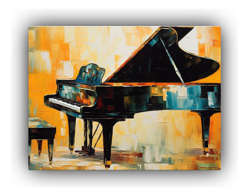 50x40cm Decorativo Lienzo Minimalista Piano Cola Flores