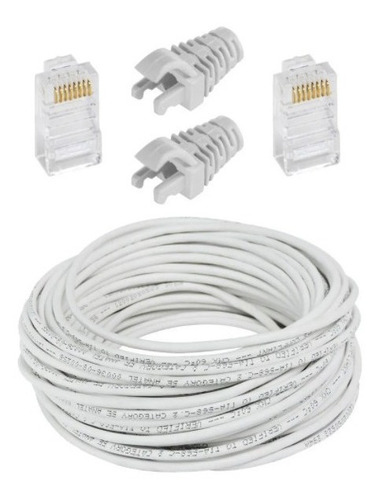 15m Cabo Sohoplus Furukawa Cat5e S/ Crimpagem + Rj45 Avulsos