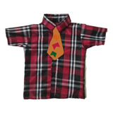 Camisa Xadrez Caipira Country Cowboy Infantil Manga Curta