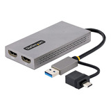 Startech.com Usb 3.0 Or Usb-c To Dual Hdmi Adapter For