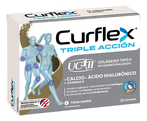 3un Suplemento Curflex Triple Accion Colageno+ Ac Hial+ Calc