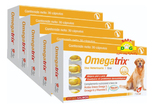 Omegatrix Suplemento  Omegas 3 Y 6 Caja 150 Capsulas P/perro