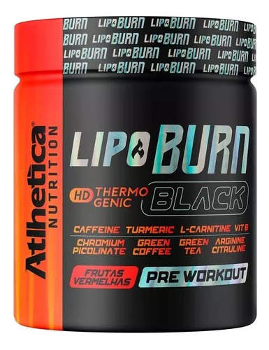 Lipo Burn Black Pré Treino 200g  - Atlhetica Nutrition C/ Nf