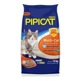 Areia Higienica Para Gatos Pipicat Multicat Graos Finos 12kg